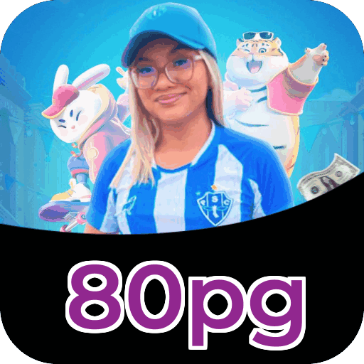 Interface do aplicativo 80pg mostrando jogos disponíveis no iOS e Android